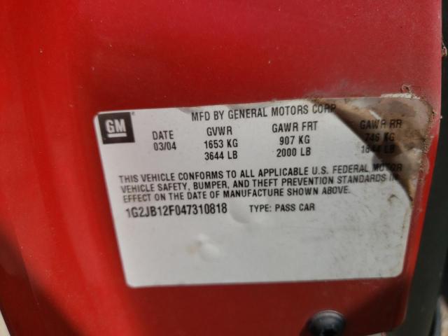 Photo 10 from auction – 2004 PONTIAC SUNFIRE with VIN 1G2JB12F047310818