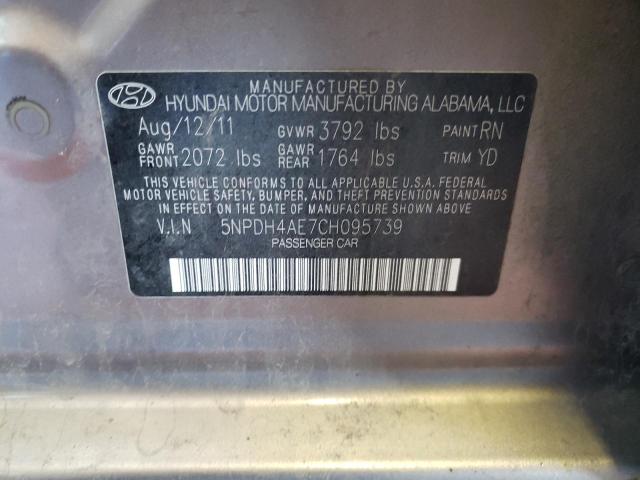 Photo 10 from auction – 2012 HYUNDAI ELANTRA GL with VIN 5NPDH4AE7CH095739