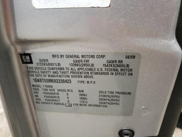 Photo 10 from auction – 2008 GMC ENVOY DENA with VIN 1GKET63M682238423
