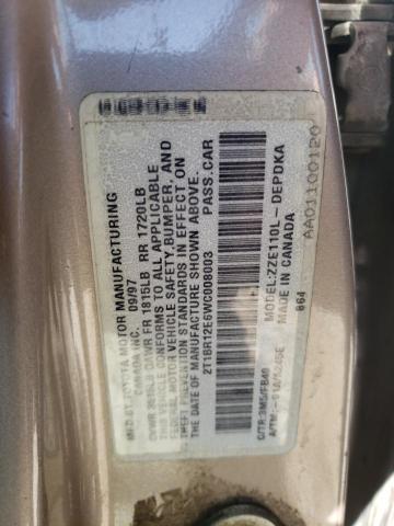 Photo 10 from auction – 1998 TOYOTA COROLLA VE with VIN 2T1BR12E6WC008003