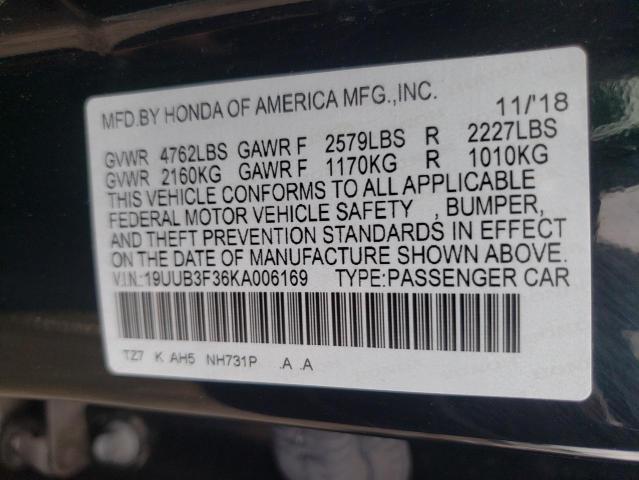 Photo 10 from auction – 2019 ACURA TLX with VIN 19UUB3F36KA006169