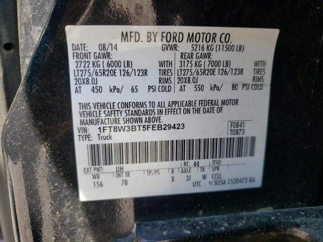 Photo 10 from auction – 2015 FORD F350 SUPER with VIN 1FT8W3BT5FEB29423