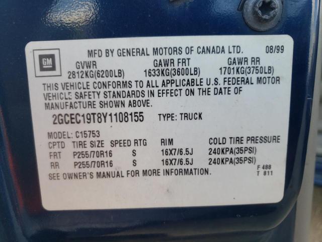 Photo 10 from auction – 2000 CHEVROLET SILVERADO with VIN 2GCEC19T8Y1108155