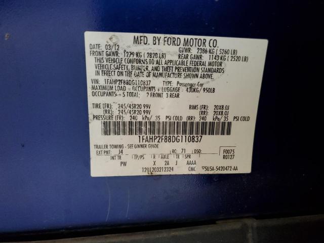 Photo 10 from auction – 2013 FORD TAURUS LIM with VIN 1FAHP2F88DG110837