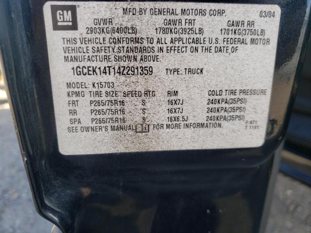 Photo 10 from auction – 2004 CHEVROLET SILVERADO with VIN 1GCEK14T14Z291359