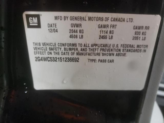 Photo 10 from auction – 2005 BUICK LACROSSE C with VIN 2G4WC532151236692