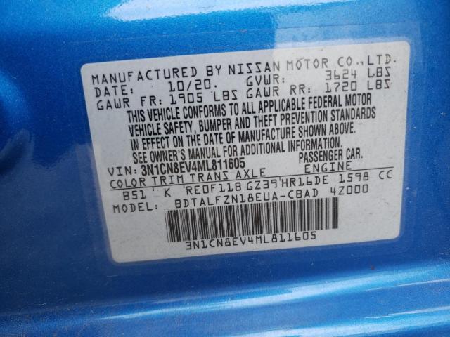 Photo 10 from auction – 2021 NISSAN VERSA SV with VIN 3N1CN8EV4ML811605