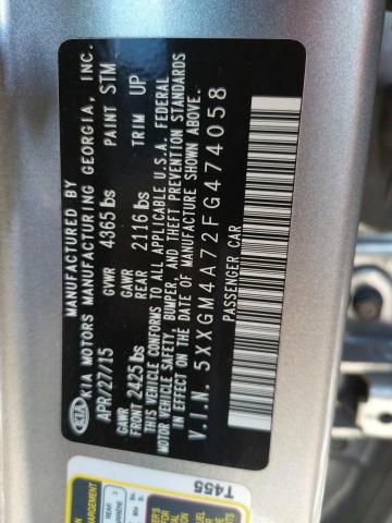 Photo 10 from auction – 2015 KIA OPTIMA LX with VIN 5XXGM4A72FG474058