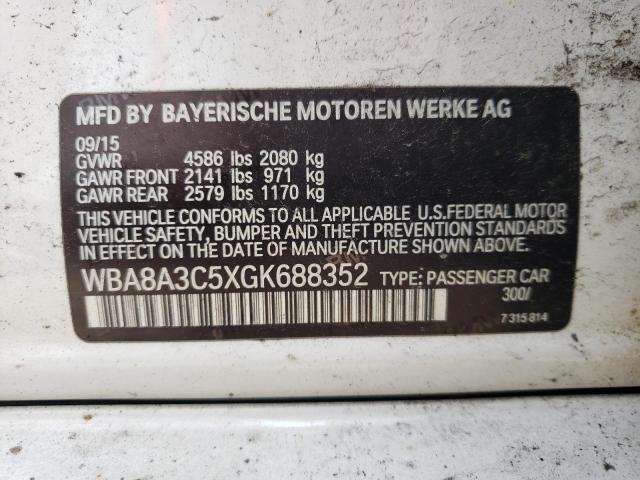 Photo 10 from auction – 2016 BMW 320 XI with VIN WBA8A3C5XGK688352
