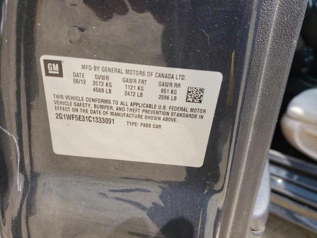 Photo 10 from auction – 2012 CHEVROLET IMPALA LS with VIN 2G1WF5E31C1333091