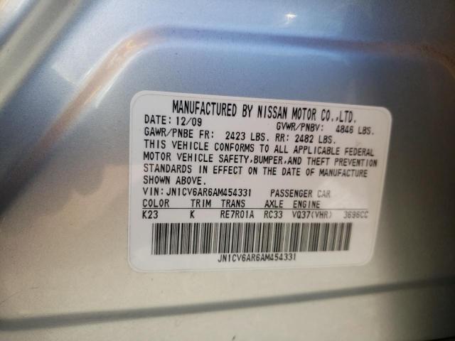 Photo 10 from auction – 2010 INFINITI G37 with VIN JN1CV6AR6AM454331