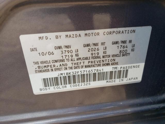 Photo 10 from auction – 2007 MAZDA 3 I with VIN JM1BK32F571657841