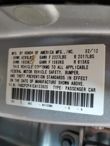 Photo 10 from auction – 2012 HONDA ACCORD LXP with VIN 1HGCP2F41CA103605