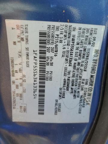 Photo 10 from auction – 2003 FORD TAURUS SES with VIN 1FAFP55S63A133654