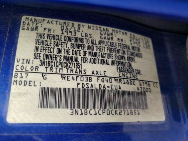 Photo 10 from auction – 2012 NISSAN VERSA S with VIN 3N1BC1CP0CK271851