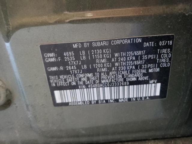 Photo 10 from auction – 2018 SUBARU OUTBACK 2. with VIN 4S4BSACC0J3332689