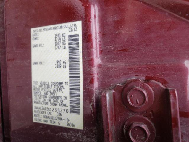 Photo 10 from auction – 2012 NISSAN ALTIMA BAS with VIN 1N4AL2AP2CC235270