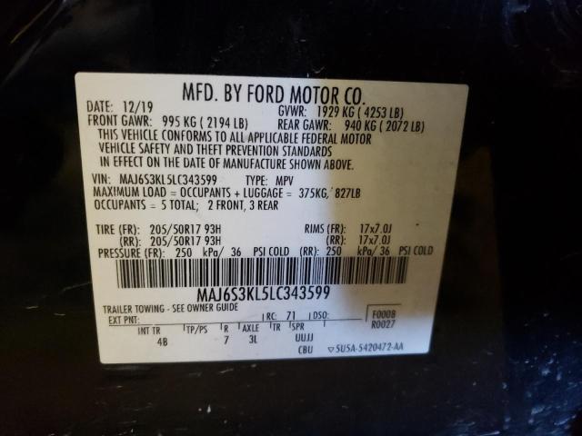 Photo 10 from auction – 2020 FORD ECOSPORT T with VIN MAJ6S3KL5LC343599
