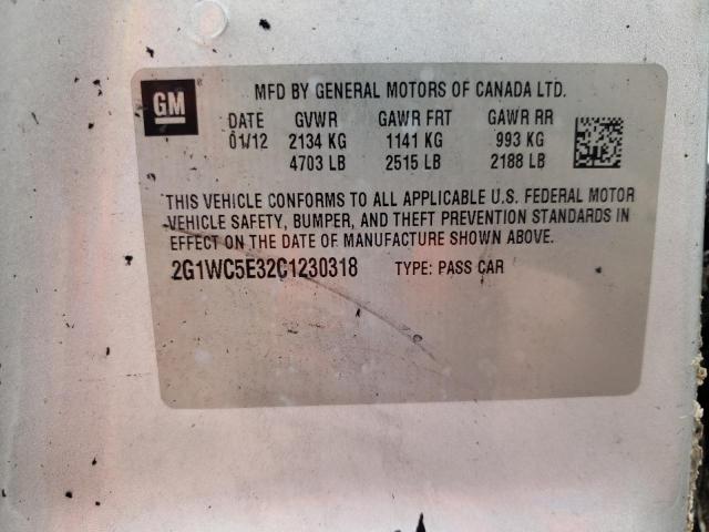 Photo 10 from auction – 2012 CHEVROLET IMPALA LTZ with VIN 2G1WC5E32C1230318