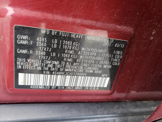 Photo 10 from auction – 2013 SUBARU OUTBACK 2. with VIN 4S4BRCJCXD3294404