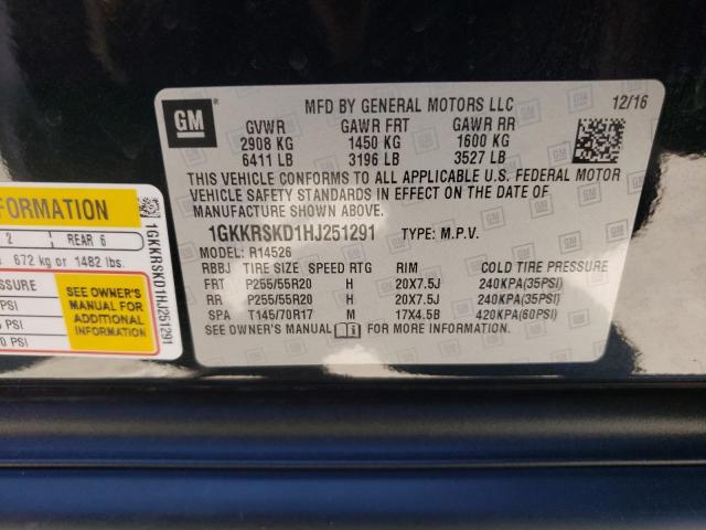 Photo 10 from auction – 2017 GMC ACADIA LIM with VIN 1GKKRSKD1HJ251291