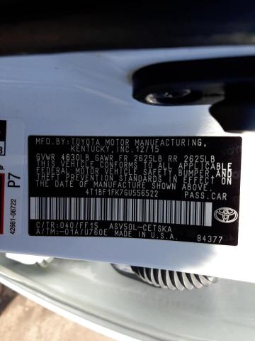 Photo 10 from auction – 2016 TOYOTA CAMRY LE with VIN 4T1BF1FK7GU556522