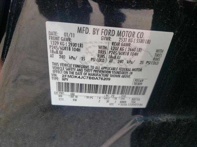 Photo 10 from auction – 2011 FORD EDGE SEL with VIN 2FMDK4JC7BBA76209