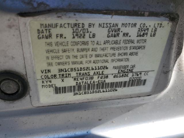 Photo 10 from auction – 2002 NISSAN SENTRA XE with VIN 3N1CB51D52L611026