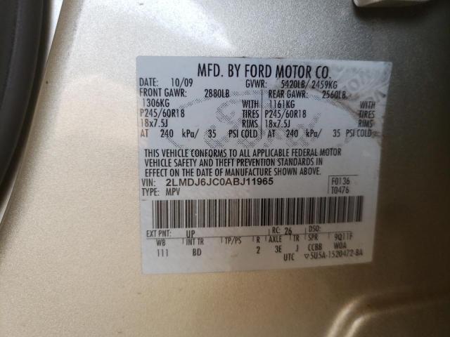 Photo 10 from auction – 2010 LINCOLN MKX with VIN 2LMDJ6JC0ABJ11965