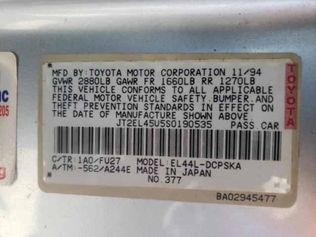 Photo 10 from auction – 1995 TOYOTA PASEO with VIN JT2EL45U5S0190535