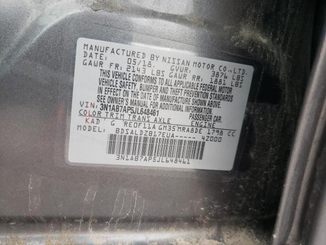 Photo 10 from auction – 2018 NISSAN SENTRA S with VIN 3N1AB7AP5JL648461