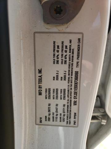 Photo 10 from auction – 2019 TESLA MODEL 3 with VIN 5YJ3E1EBXKF368060