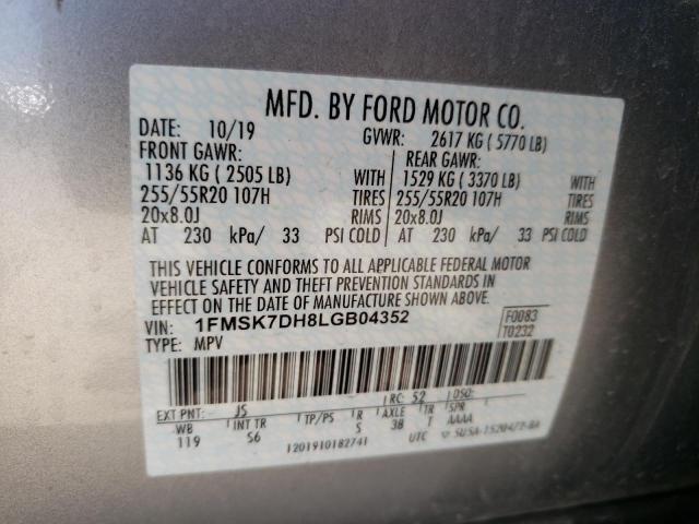 Photo 10 from auction – 2020 FORD EXPLORER X with VIN 1FMSK7DH8LGB04352