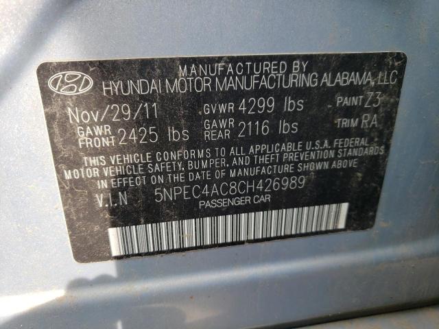 Photo 10 from auction – 2012 HYUNDAI SONATA SE with VIN 5NPEC4AC8CH426989