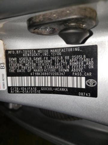 Photo 10 from auction – 2007 TOYOTA AVALON XL with VIN 4T1BK36B97U206347