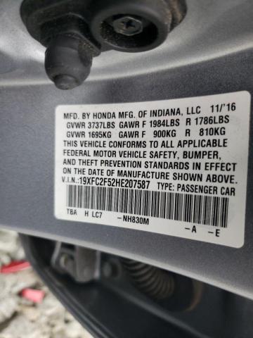 Photo 10 from auction – 2017 HONDA CIVIC LX with VIN 19XFC2F52HE207587