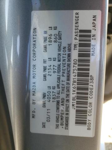 Photo 10 from auction – 2011 MAZDA 3 S with VIN JM1BL1K67B1475780