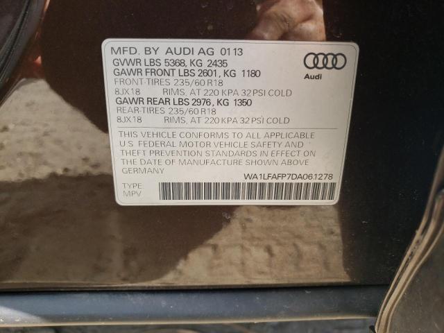 Photo 10 from auction – 2013 AUDI Q5 PREMIUM with VIN WA1LFAFP7DA061278