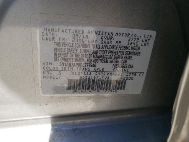 Photo 10 from auction – 2013 NISSAN SENTRA S with VIN 3N1AB7AP9DL777940