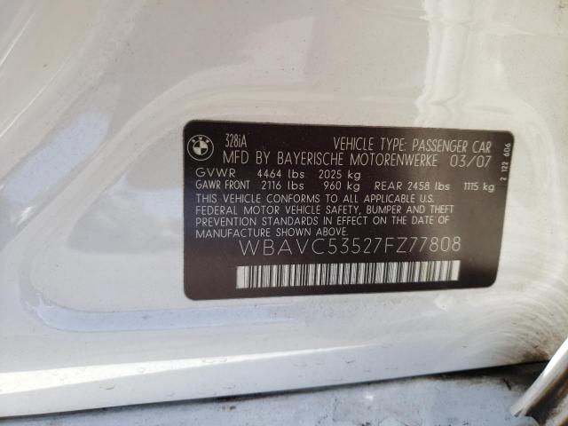 Photo 10 from auction – 2007 BMW 328 I SULE with VIN WBAVC53527FZ77808