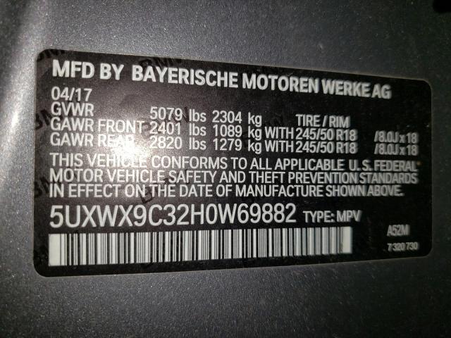 Photo 10 from auction – 2017 BMW X3 XDRIVE2 with VIN 5UXWX9C32H0W69882