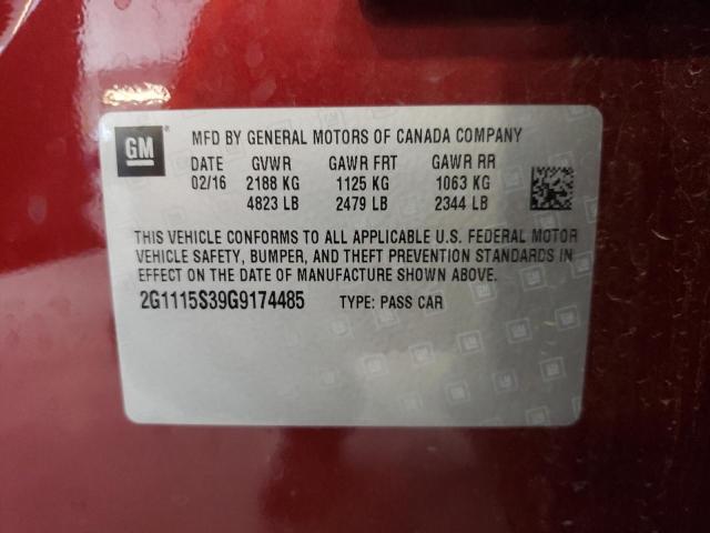Photo 10 from auction – 2016 CHEVROLET IMPALA LT with VIN 2G1115S39G9174485