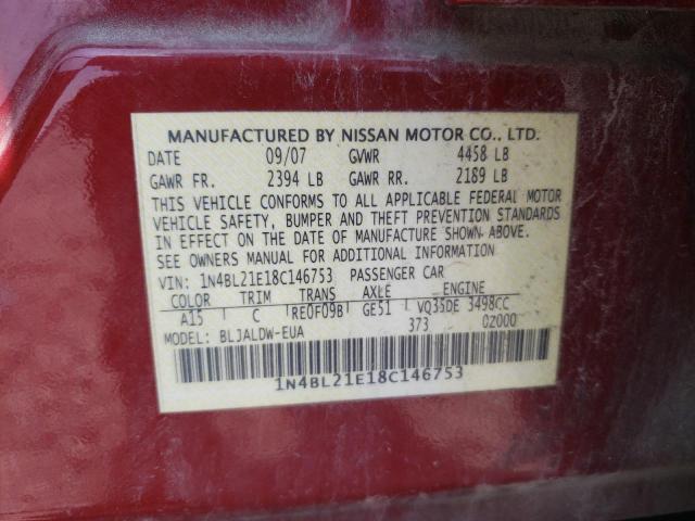 Photo 10 from auction – 2008 NISSAN ALTIMA 3.5 with VIN 1N4BL21E18C146753