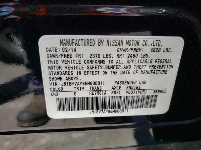 Photo 10 from auction – 2014 INFINITI Q50 BASE with VIN JN1BV7AP9EM688811