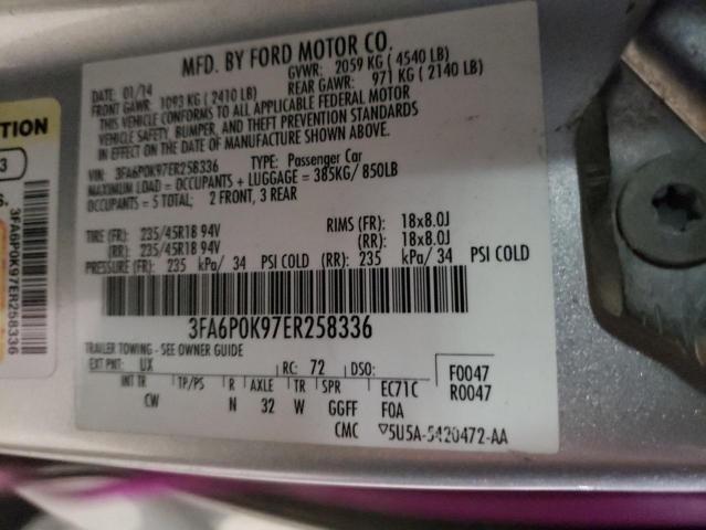 Photo 10 from auction – 2014 FORD FUSION TIT with VIN 3FA6P0K97ER258336