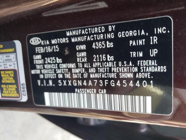 Photo 10 from auction – 2015 KIA OPTIMA EX with VIN 5XXGN4A73FG454401