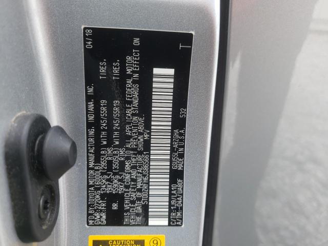 Photo 10 from auction – 2018 TOYOTA HIGHLANDER with VIN 5TDDZRFH6JS865661
