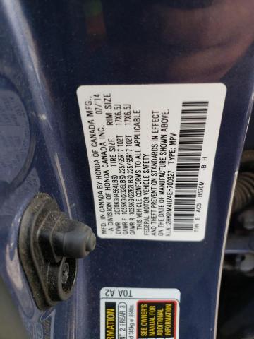 Photo 10 from auction – 2014 HONDA CR-V EXL with VIN 2HKRM4H74EH700327