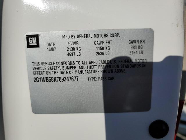Photo 10 from auction – 2008 CHEVROLET IMPALA LS with VIN 2G1WB58K789247677