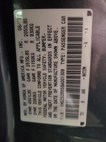 Photo 10 from auction – 2011 HONDA ACCORD EXL with VIN 1HGCS2B85BA001309